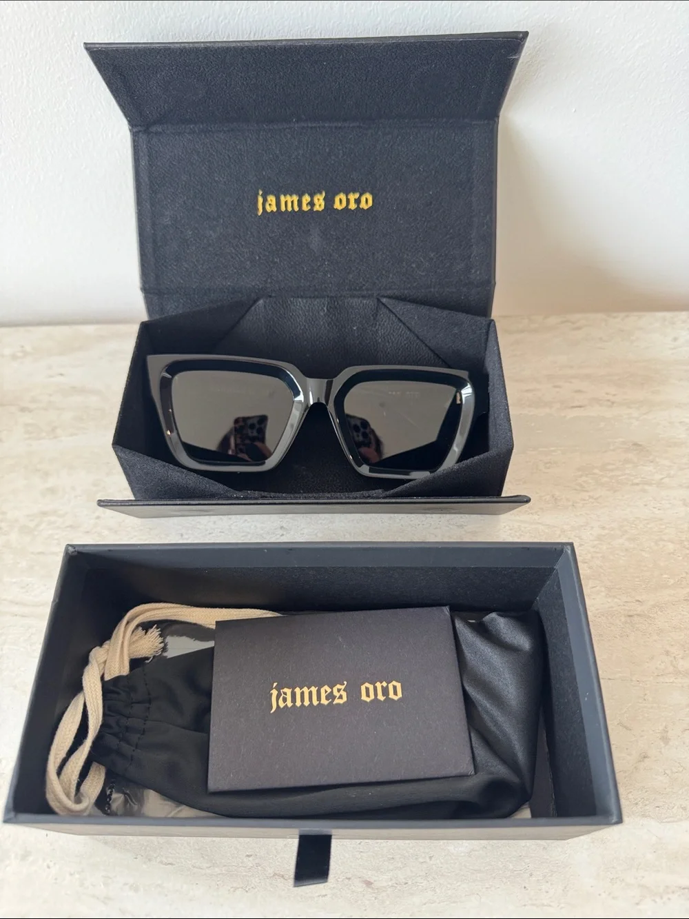 James Oro Black Hunnids Sunglasses NWT